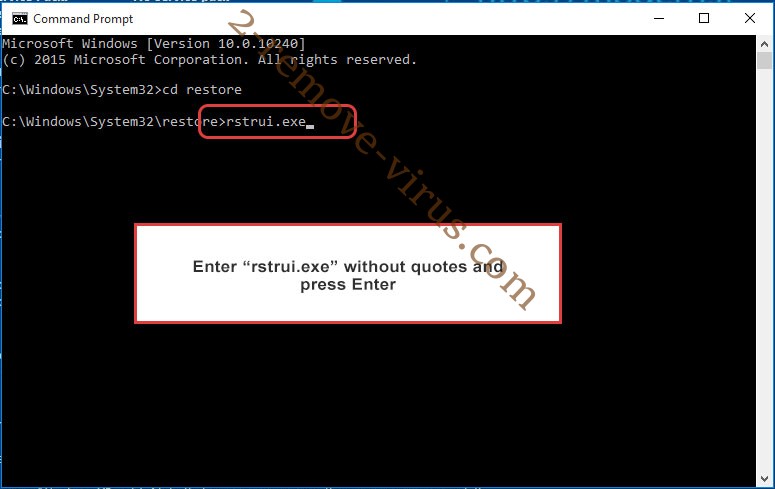 Delete Crypto Virus - command prompt restore execute