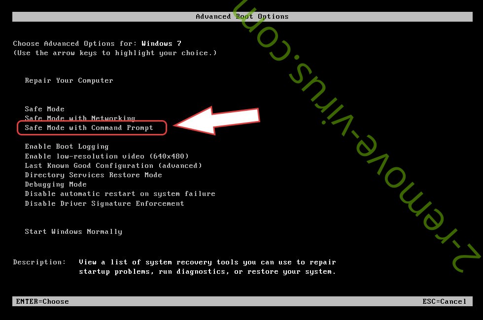 Remove SERVO99 ransomware - boot options