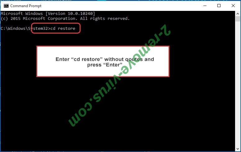 Uninstall V3NOM Ransomware - command prompt restore