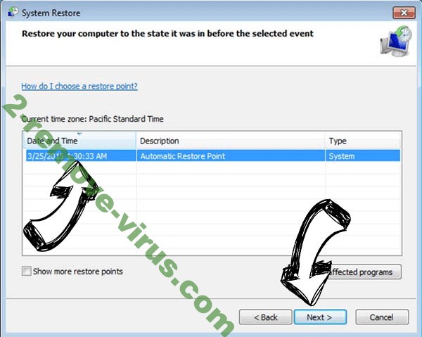 .BBOO extension virus - restore point