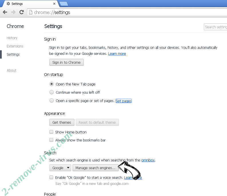 Launch Page Chrome extensions disable