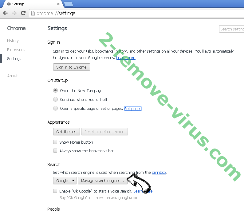 Search.hnewsscoop.co Chrome extensions disable