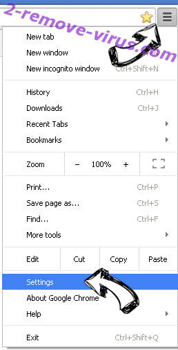 Search.fastpackagetracker.co Chrome menu