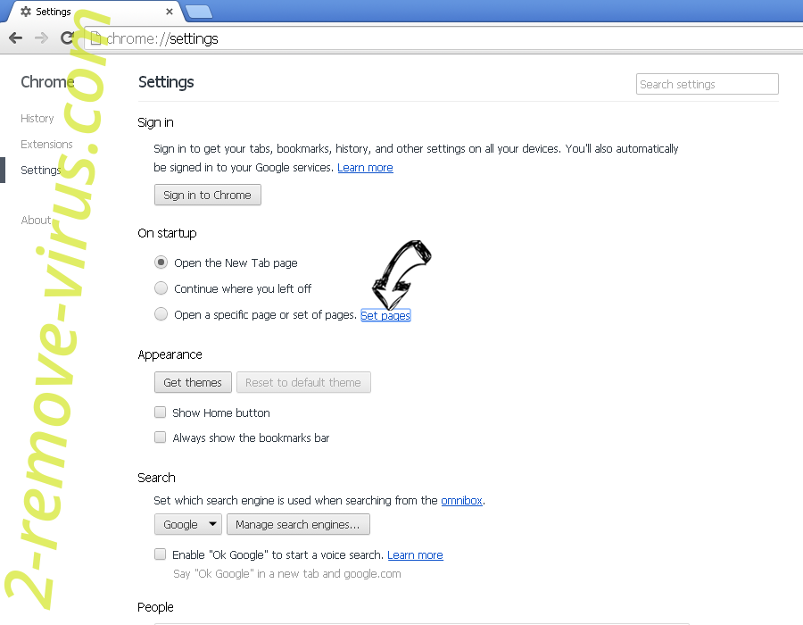 charmsearching.com browser hijacker Chrome settings