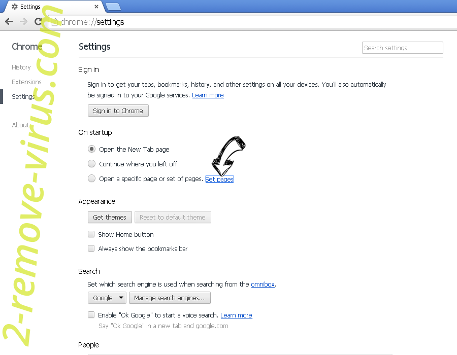 Yahoo Toolbar virus  Chrome settings