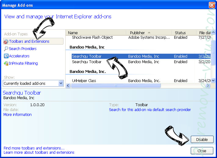 Searchl.ru IE toolbars and extensions