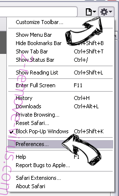 Yahoo Toolbar virus  Safari menu