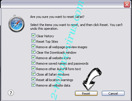 Yahoo Toolbar virus  Safari reset