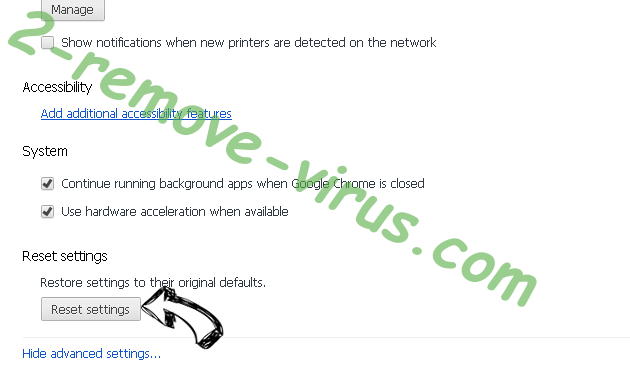 Search For Directions browser hijacker Chrome advanced menu