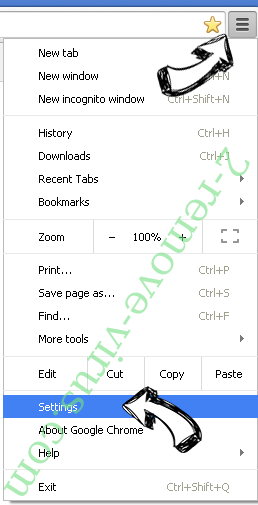 Search For Directions browser hijacker Chrome menu