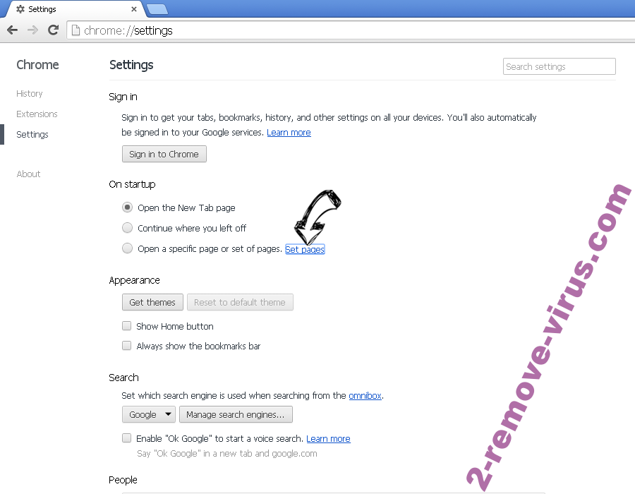 Searchguide.level3.com Chrome settings