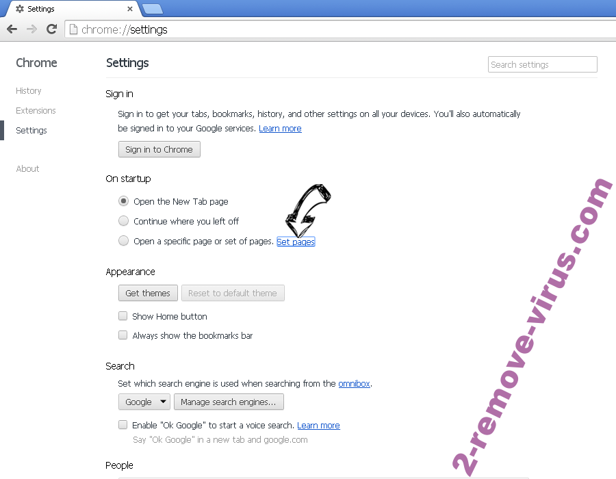 Adware.JS.Agent.Q Chrome settings