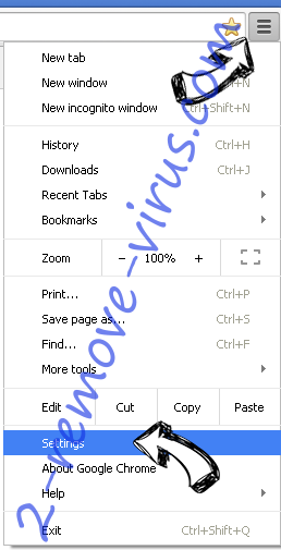 Search.searchws2.com Chrome menu