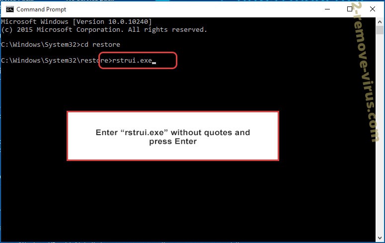 Delete Napoli Merda Virus - command prompt restore execute