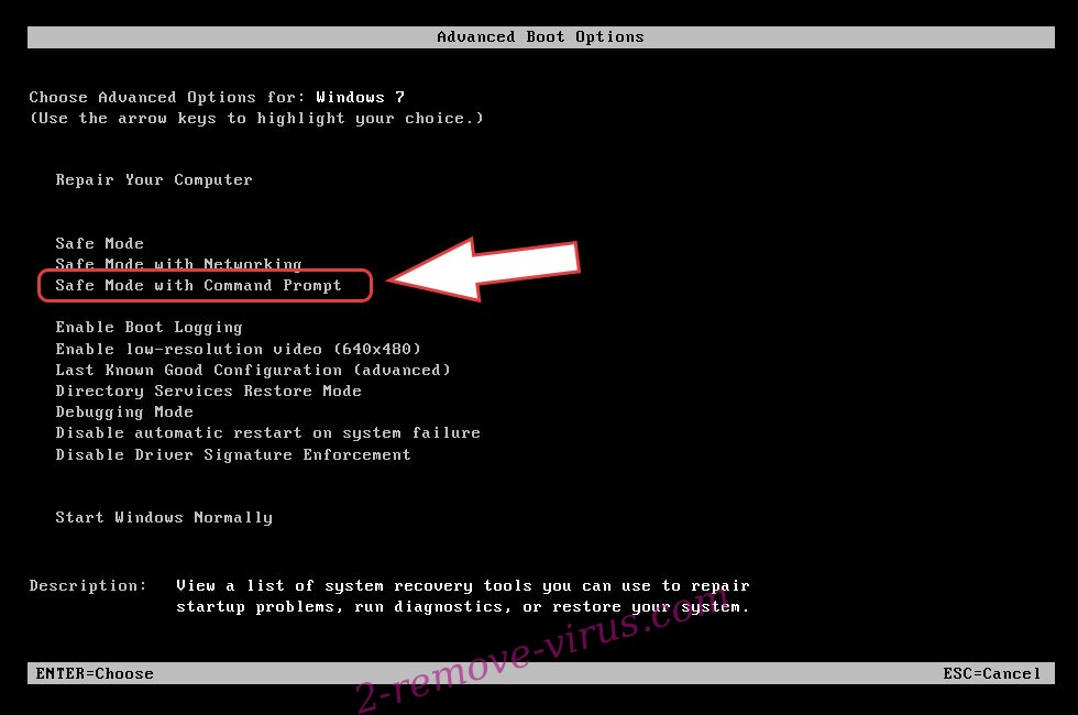 Remove Qaqa ransomware - boot options