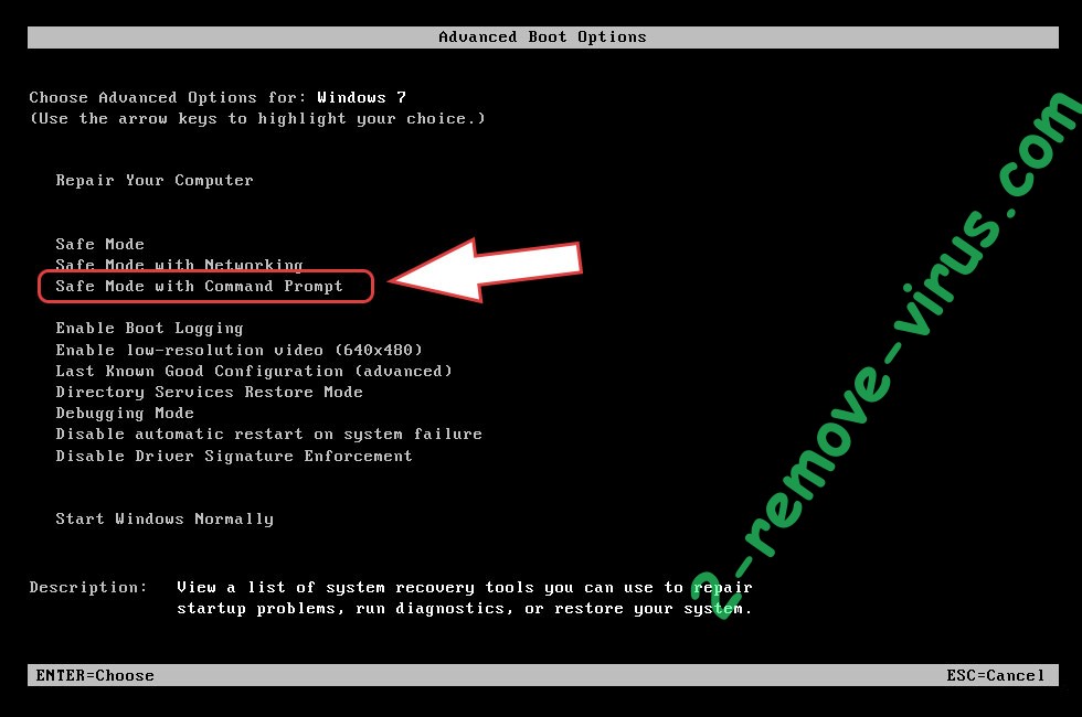 Remove Carj ransomware - boot options