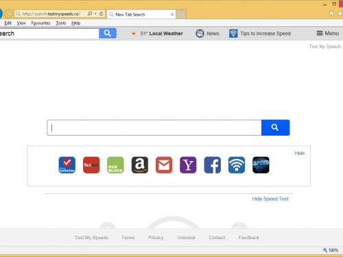 Rimuovere Search.testmyspeeds.co