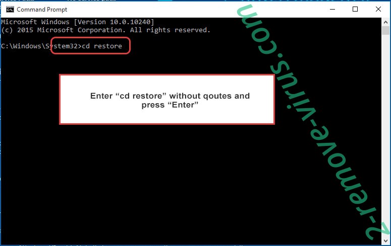 Uninstall Tsar ransomware - command prompt restore