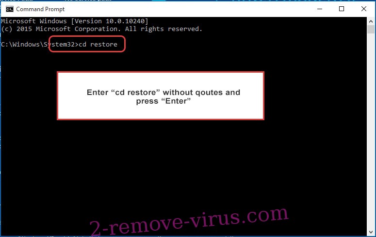Uninstall Ssoi Ransomware - command prompt restore