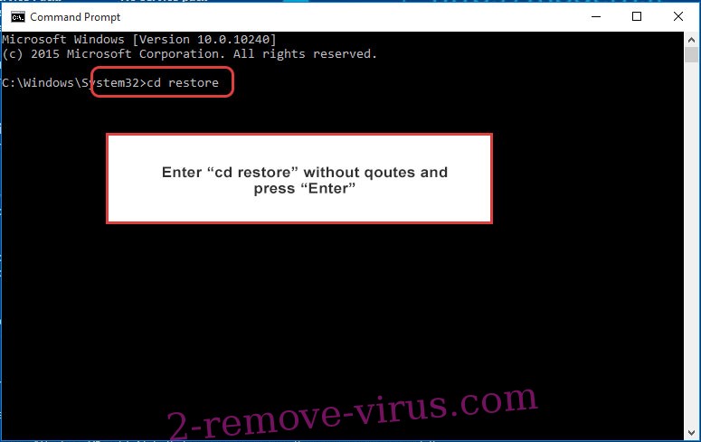 Uninstall Pay_creditcard Ransomware - command prompt restore