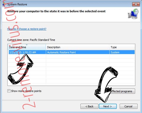 JCry Ransomware - restore point