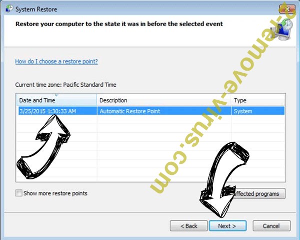 .key file virus - restore point