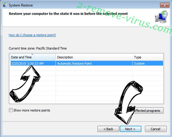 Carj ransomware - restore point