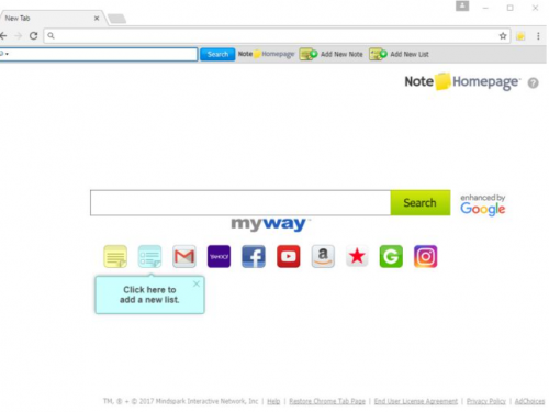 Note Homepage by MyWay rimozione