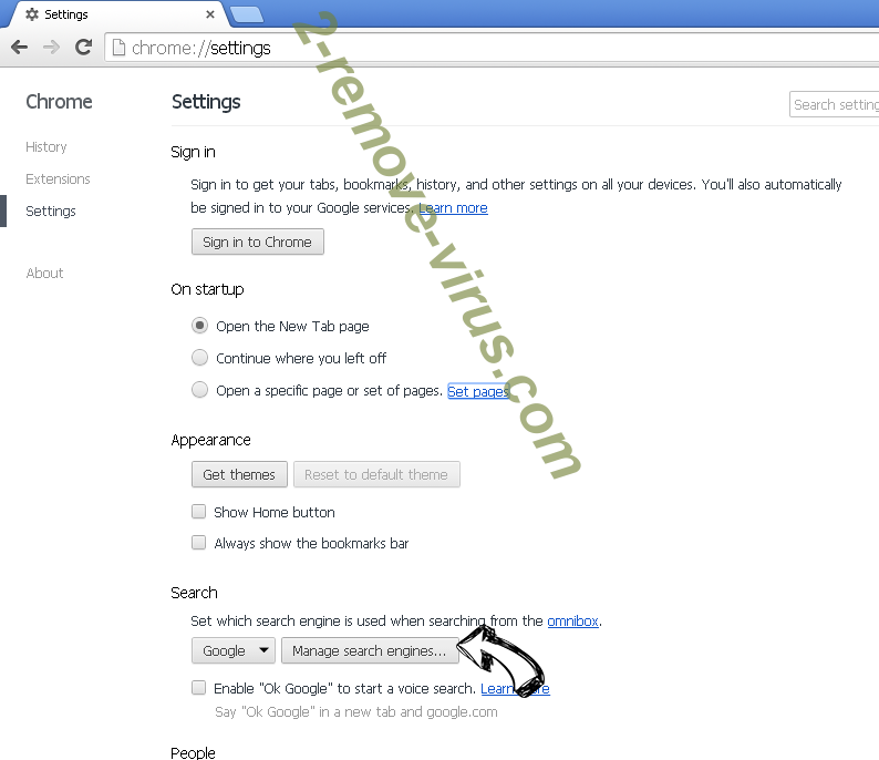 MySearch virus Chrome extensions disable