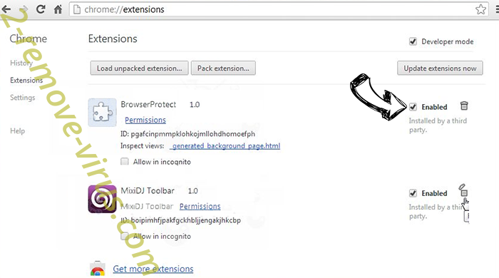 tmp3.cc redirect Chrome extensions disable