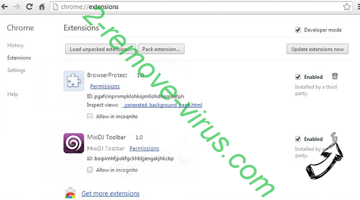 MySearch virus Chrome extensions remove