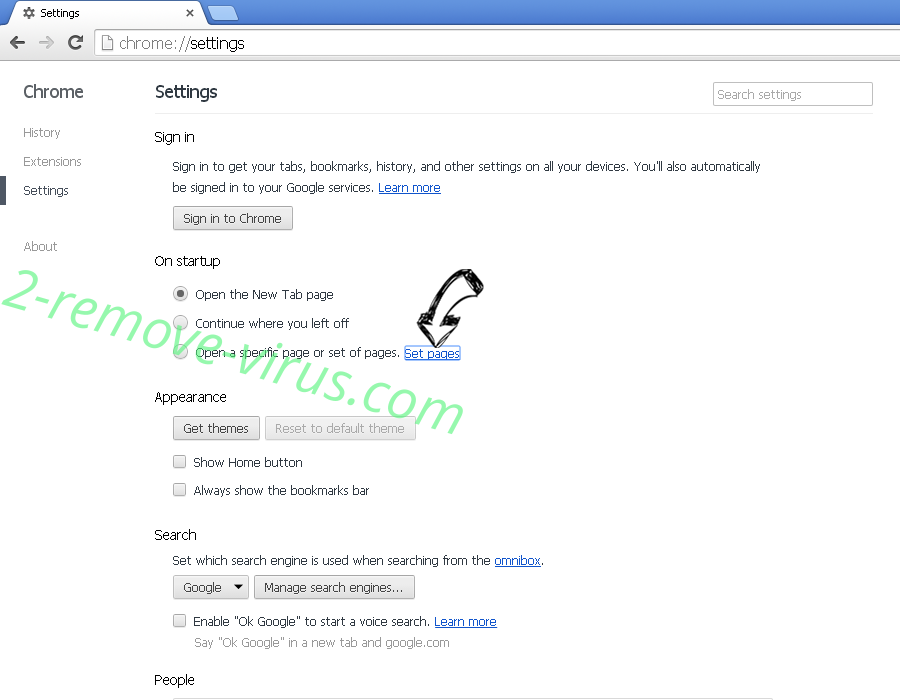 MySearch virus Chrome settings