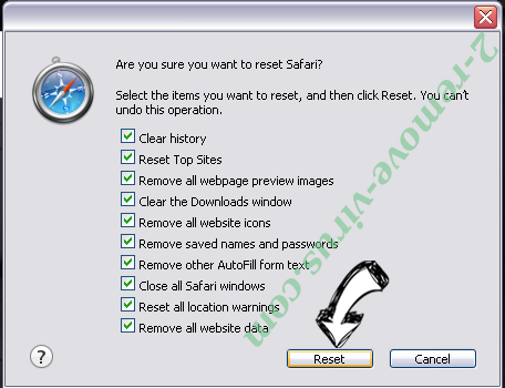 MySearch virus Safari reset