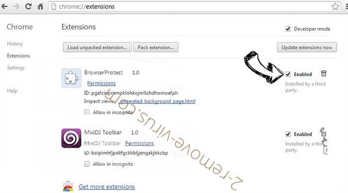 Alpha Search Browser Hijacker Chrome extensions disable
