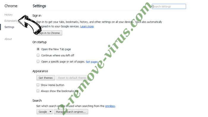 Alpha Search Browser Hijacker Chrome settings