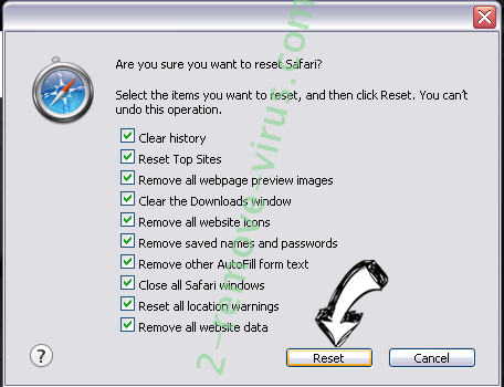 InfoSearch Safari reset