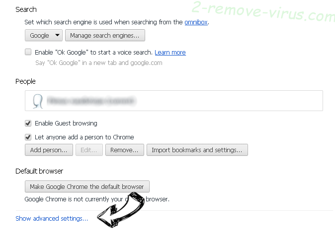 Vexacion.com Chrome settings more