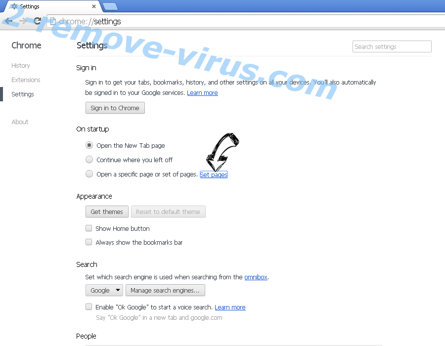 Arberittertwa.info virus Chrome settings