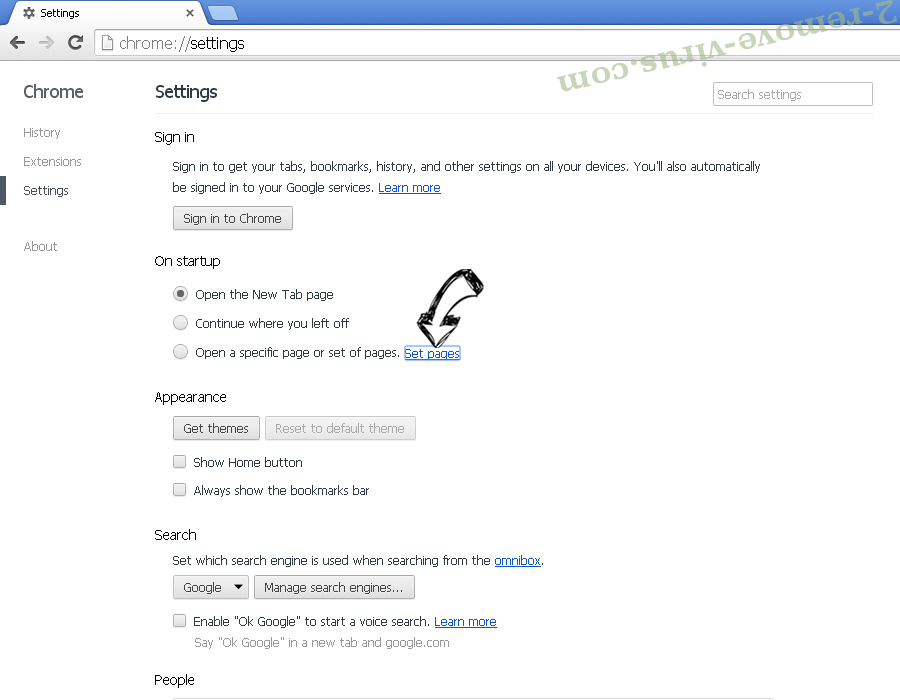 Search Anonymo Chrome settings