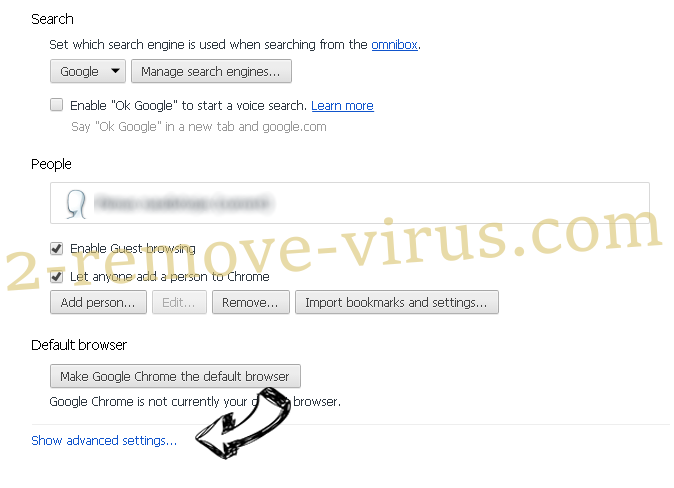 Search Anonymo Chrome settings more