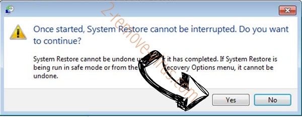Arrow ransomware virus removal - restore message