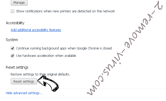 GoWebSearch Chrome advanced menu
