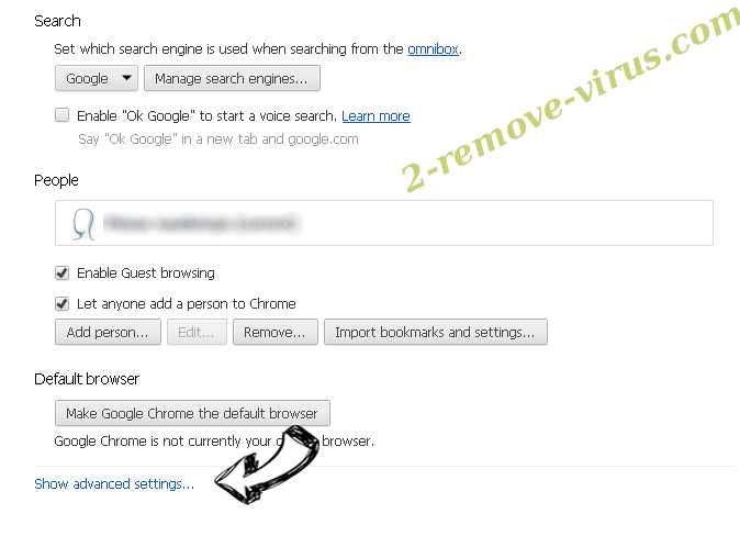 GoWebSearch Chrome settings more