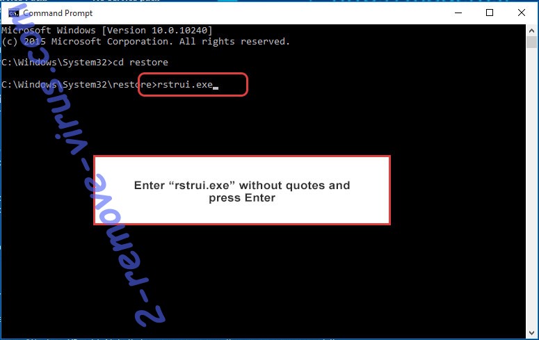 Delete Verwijderen CyberThanos - command prompt restore execute