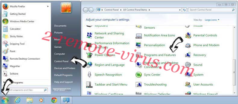 Uninstall CapitalProjectSearch Adware from Windows 7