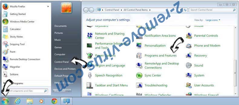 Uninstall BeleelaShopperSearch.com from Windows 7