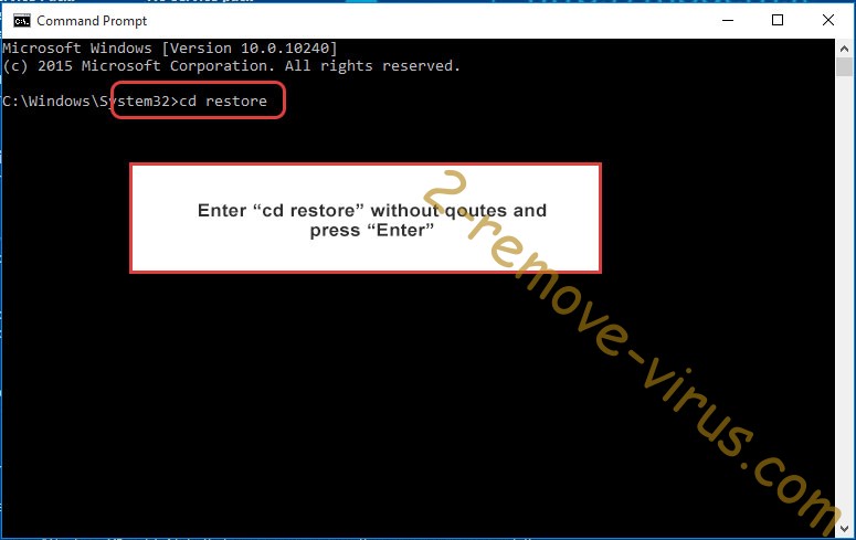 Uninstall PshCrypt Ransomware - command prompt restore