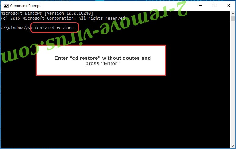 Uninstall SecurityP ransomware - command prompt restore