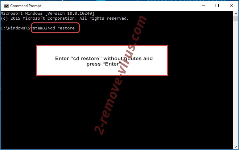 Uninstall Mpaj ransomware - command prompt restore