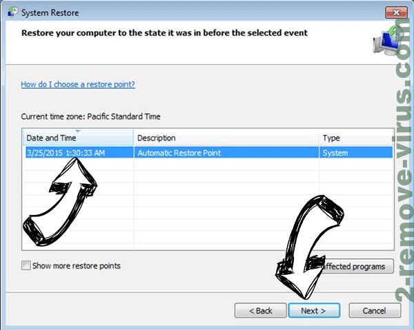 LokiLok Ransomware - restore point